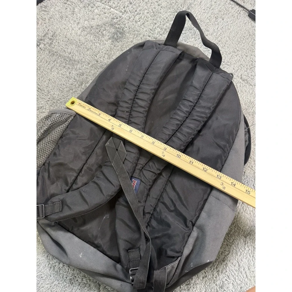 JanSport Unisex TDN7 Big Student Backpack Large Black Gray Canvas Multi Pocket